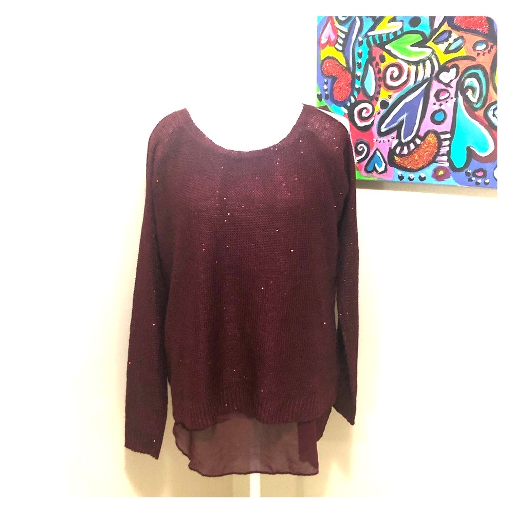 Jessica Simpson crimson sweater